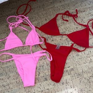 Pink and Res zaful bikini sets